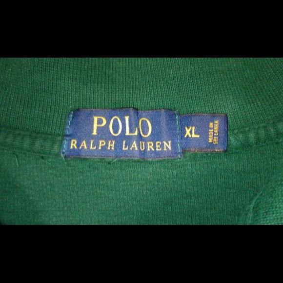 Polo Ralph Lauren Quarter Zip Pullover Sweater  Size XL Green Pony Logo - Picture 4 of 5